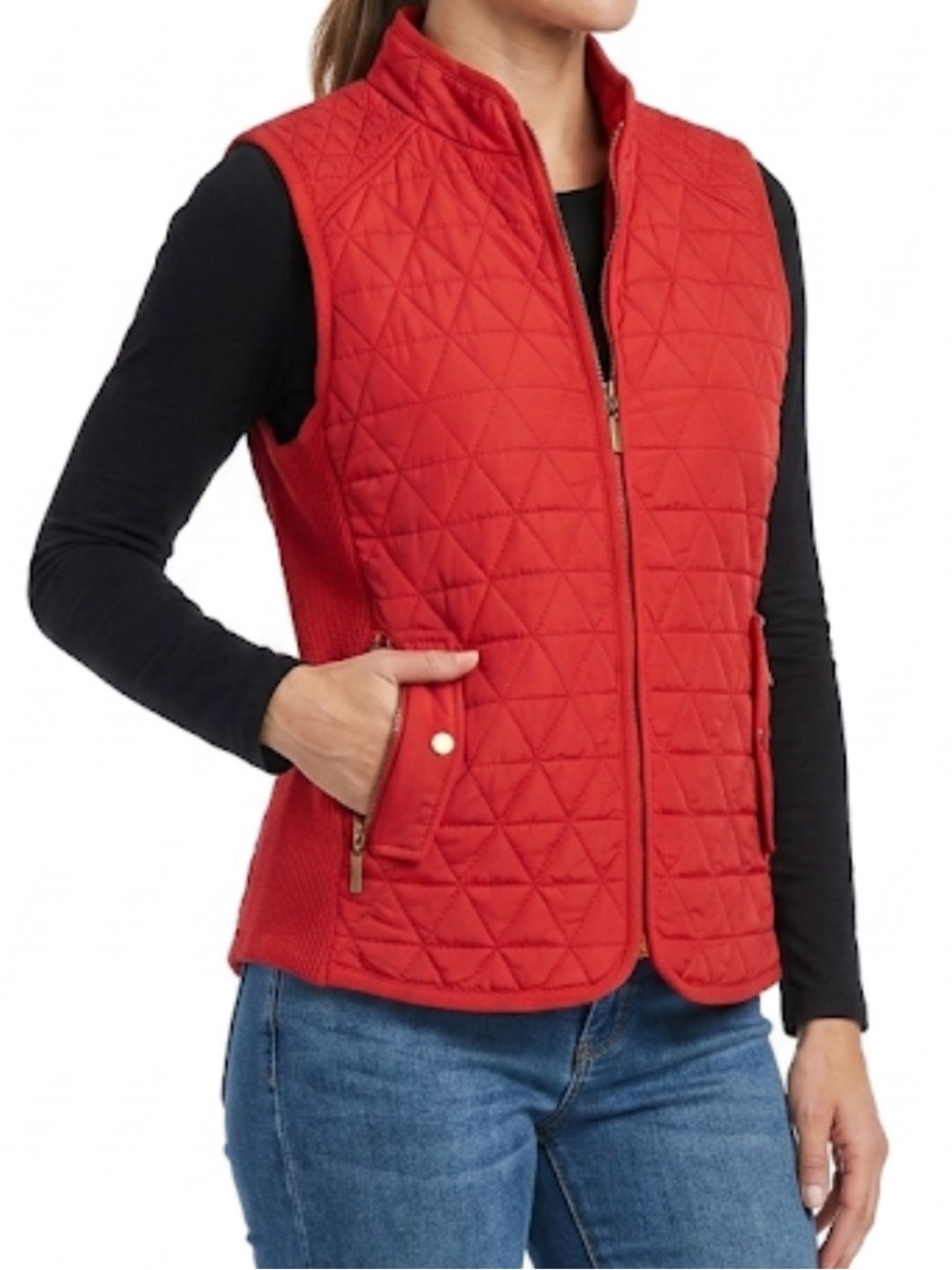 Elle Women's Quilted Red Vest